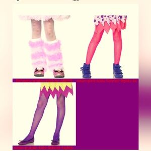 Fishnet Tights NEON PINK Child Tights Leg Avenue Enchanted Costumes NEW